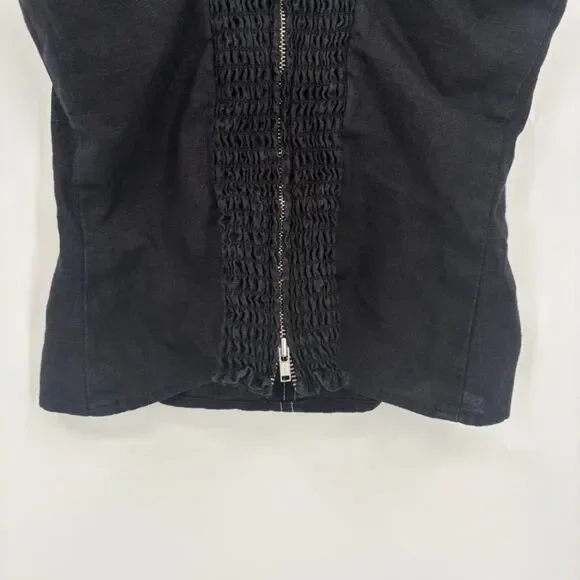 Reformation Libra Bustier Linen Top, Sz 0, Black White Sexy Reputation Edgy - Picture 8 of 10